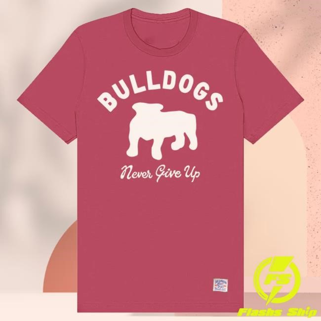 Bulldogs Never Give Up Tee (White) by Duke And Winston Gift-Ready Tee