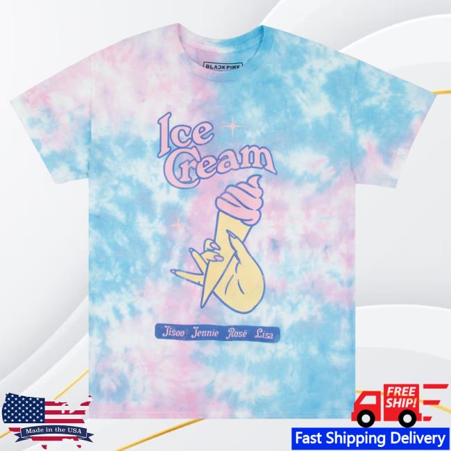 Official Blackpink Merch Ice Cream Tie Dye Shirt
