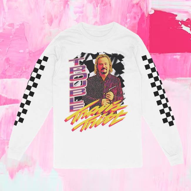Official The Merch Collective Travis Tritt Trouble Racing Long Sleeve T-Shirts TravisTritt