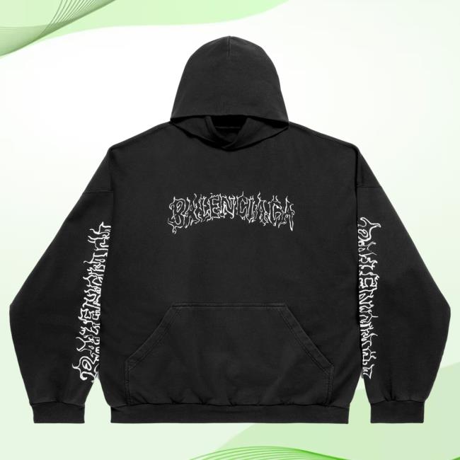 Louis Wearing Balenciaga DIY Metal Outline Oversize Crewneck Sweatshirt Black/White