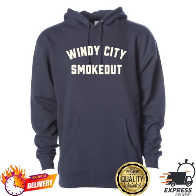 Windy City Smokeout Navy Felt Letter Hoodie
