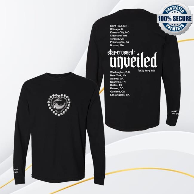 Official Kacey Musgraves Merch Store Shop K A C E Y M U S G R A V E S Star-Crossed: Unveiled Black Tour Long Sleeve Shirt KaceyMusgraves Spaceykacey