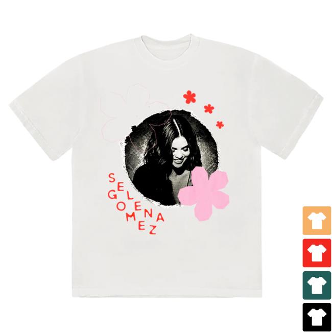 Official Interscope Records Selena Gomez Merch Store Selena Gomez Paper Flower T-Shirt Selena Gomez Apparel Clothing Shop