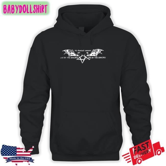 Pentagram Wings Live By The Sword Die By The Sword Hoodies My Chemical Romance Merch