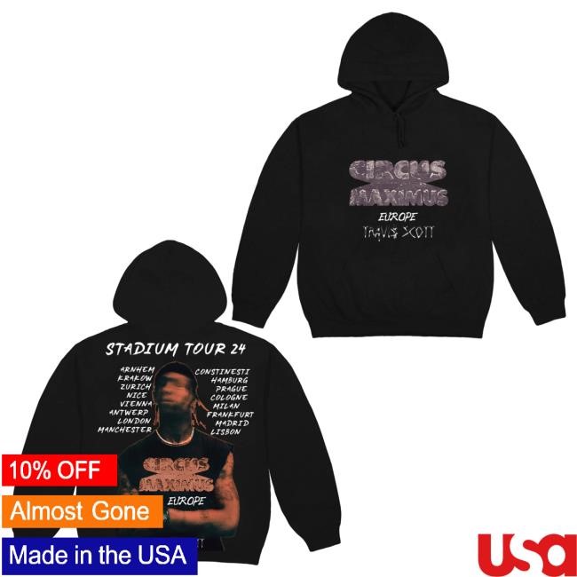 Official Travis Scott Merch Store Utopia Tour Presents Circus Maximus Tour Europe Black Sweater Travis Scott Apparel Clothing TravisScott