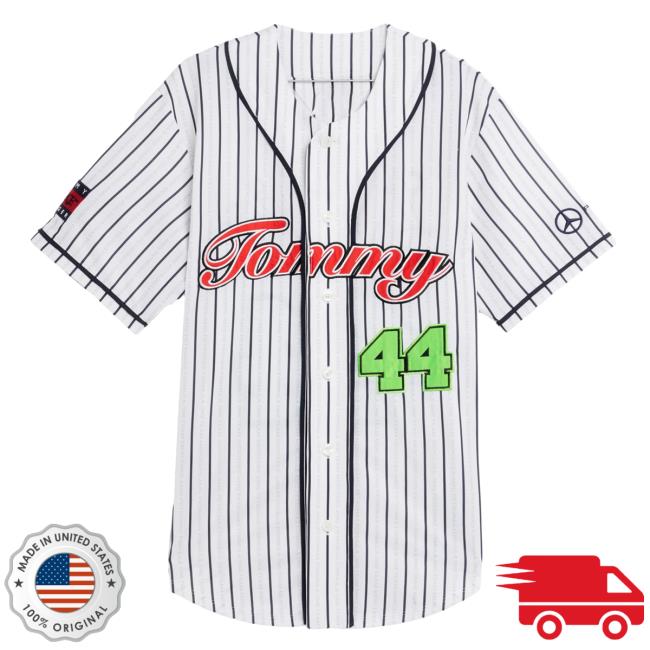 Official Mercedes Amg F1 Merch Tommy X Mercedes-Amg F1 X Awake Ny Baseball Jersey White Shirt New MercedesAmgF1 Apparel Clothing Store Shop