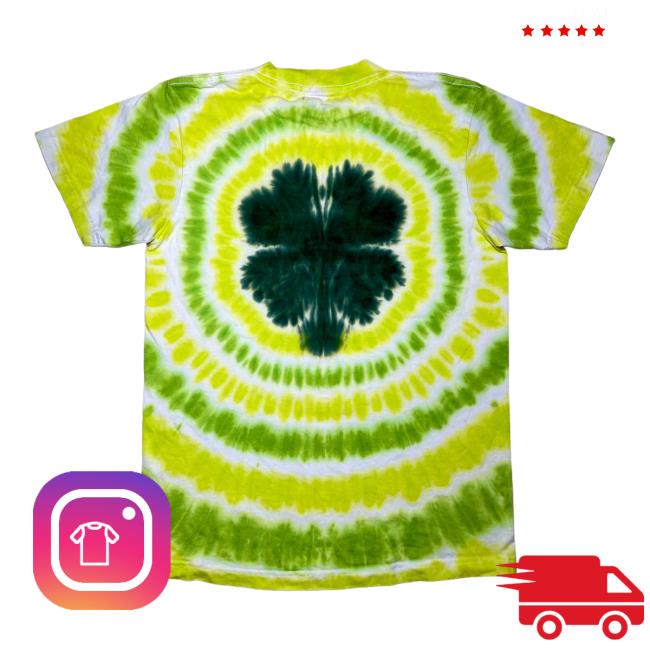The Tie Dye Company Greens Four Leaf Clover St. Patrick’s Day Tie Dye Tee Shirt