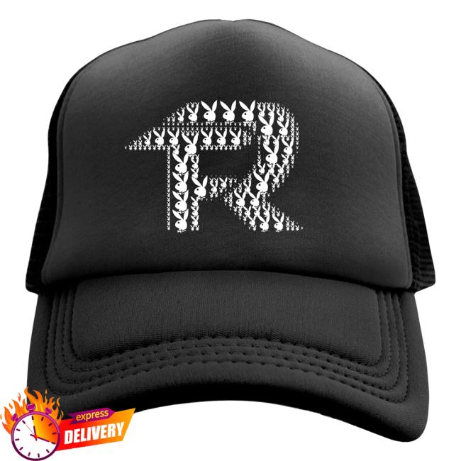 Official Fuerza Regida Merch Store Play Boy Fuerza Regida Cross Logo- Trucker Cap - Black Fuerza Regida Clothing Shop FuerzaRegida PlayBoy