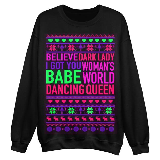 Official Merch Bar Cher Song Title Holiday Christmas Sweaters MerchBar