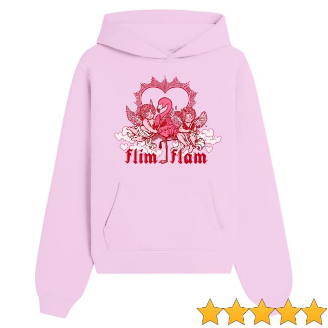 Official The Official Flim Flam Shop Merch Store – Flamingo Cherub Light Pink Hoody