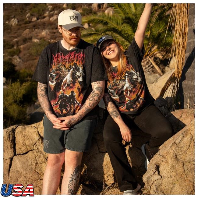 Official Pay Money Wubby Merch Dragon Duel Oversized Tees - Washed Black PayMoneyWubby