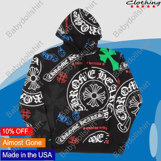 Official Justin Reed Chrome Hearts Stencil Logo Crew neck Sweatshirt Black Justinreed