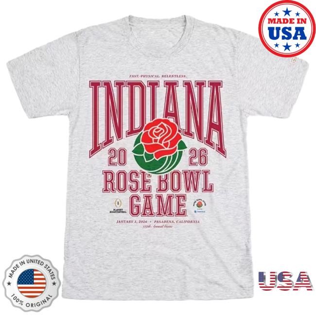 Homefield Indiana Hoosiers Natural 2026 Rose Bowl Short Sleeve Tees | Rally House Official Merch Store Shop | RallyHouse