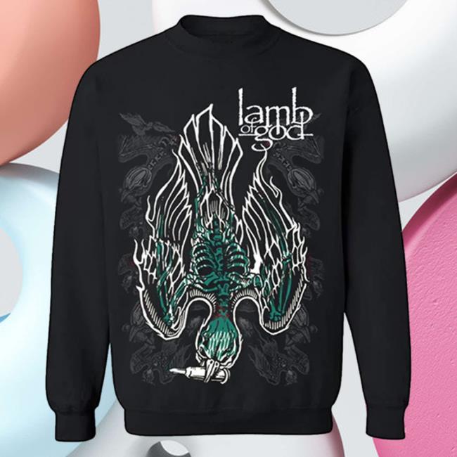 Official Lamb Of God Merch Store Shop Ashes Divebomb Crew neck Sweatshirt Lambofgod