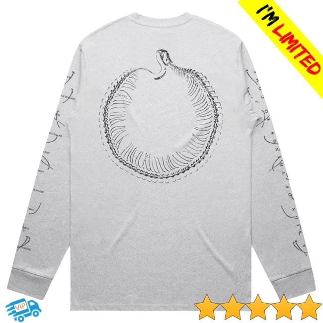 Official Sylosis ASOTTC Skeleton Long Sleeve Tee Shirt – White Heather