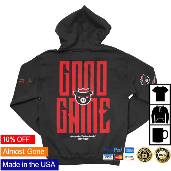 Official Technoblade Merch Store Shop Technoblade Good Game Sweatshirts Black