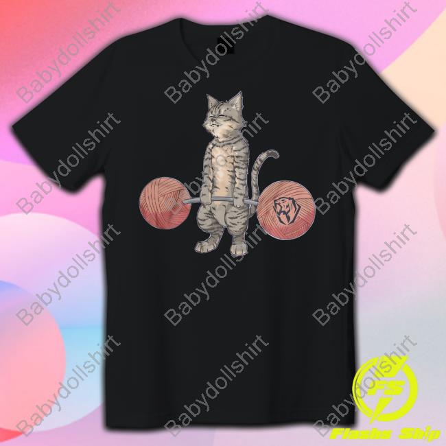 Iron Savage Apparel Merch Deadlifting Tabby Cat Shirt