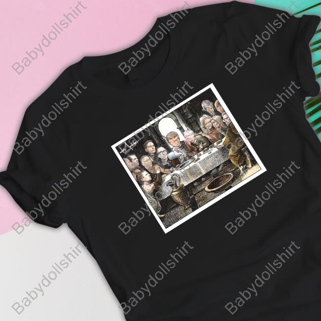 Michael De Adder Designs Last Supper Black Short Sleeve Top Shirt