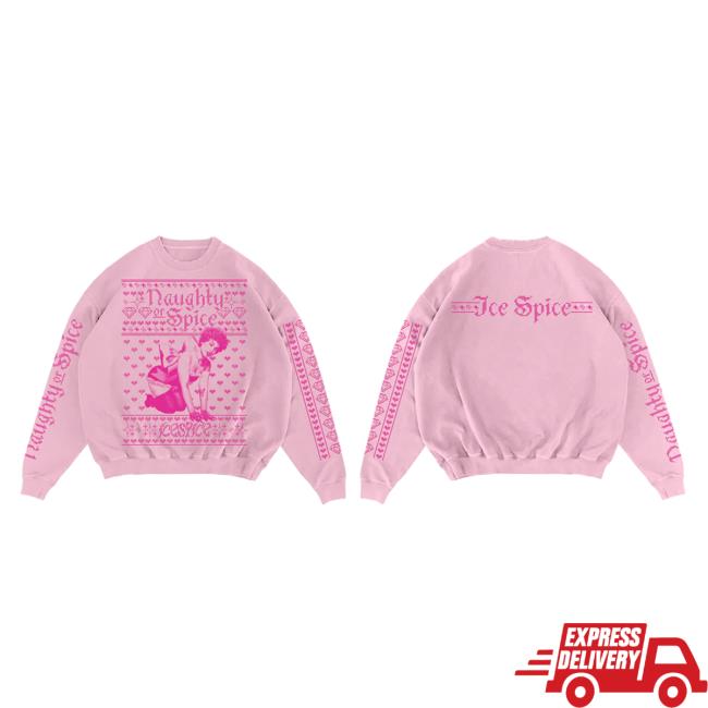 Official Ice Spice Music Merch Store Naughty Or Spice Long Sleeve Tees IceSpice Clothing Shop