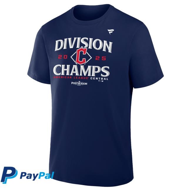 Official Men's Cleveland Guardians Navy 2025 AL Central Division Champions Locker Room New Shirt