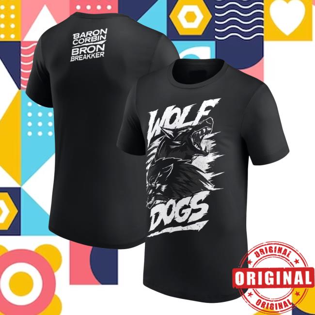 Men's Black Bron Breakker & Baron Corbin Wolf Dogs Tees