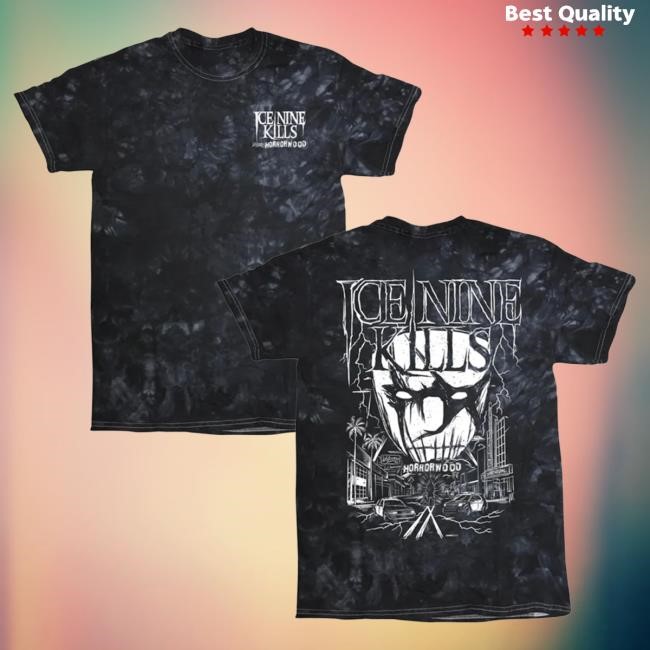 Official Ice Nine Kills Merch Store Horrorwood Sketch Acid Wash Tshirt Ink Merch IceNineKills