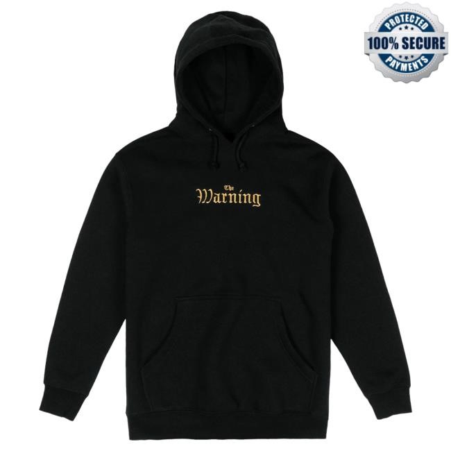 Official The Warning Merch Store The Warning TW Gold Embroidered Logo Hooded Sweatshirt The Warning Clothing Shop