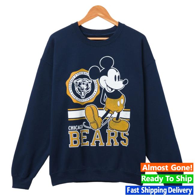 Official Junk Food Apparel Clothing Store Shop Junkfoodclothing Chicago Bears Footbal Logo Mickey Mouse Hooded Sweatshirt