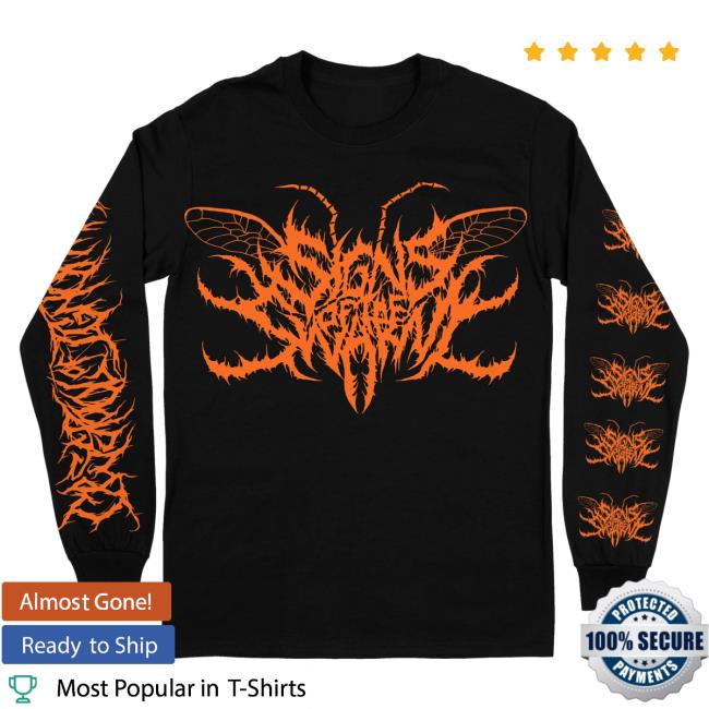 Official Signs Of The Swarm Rising Merch Signs Of The Swarm - Orange Logo Long Sleeve Tees Risingmerch
