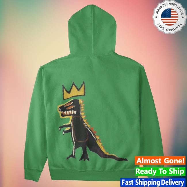 Official The Brant Foundation x Rome Pays Off Jean-Michel Basquiat Pez Dinosaur Hoody Green BrantFoundation