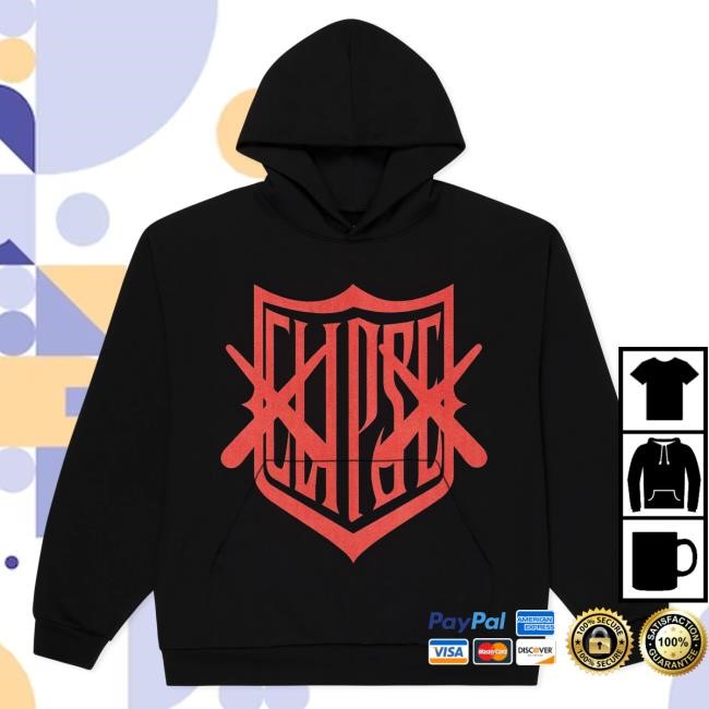 Let God Sort Em Out Kaws X Clipse Shield Popover Hoodie (Black/Red)| Official Clipse Merch Store