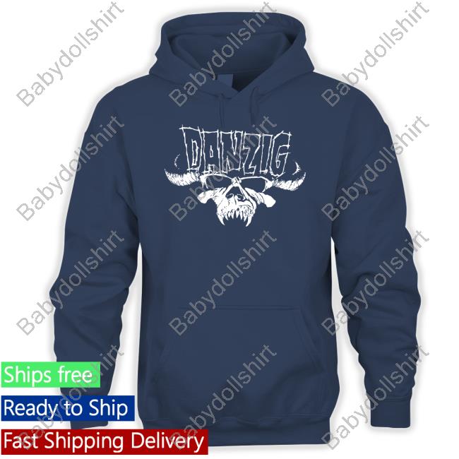 Official Danzig Merch Skull Logo Tee Shirt Danzig Merch Skull Logo Hooded Sweatshirt