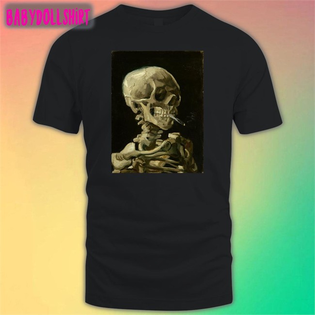 Vincent Van Gogh Paint This Skeleton Smoking A Cigarette In 1886 Hoodie The Cultural Tutor
