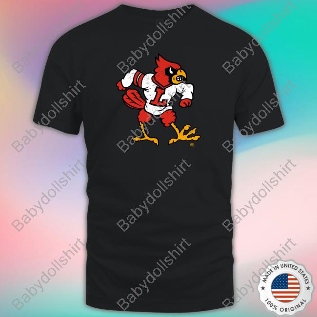 Official Louisville Athletics Louisville Cardinals Mascot logo Team Tee Shirt