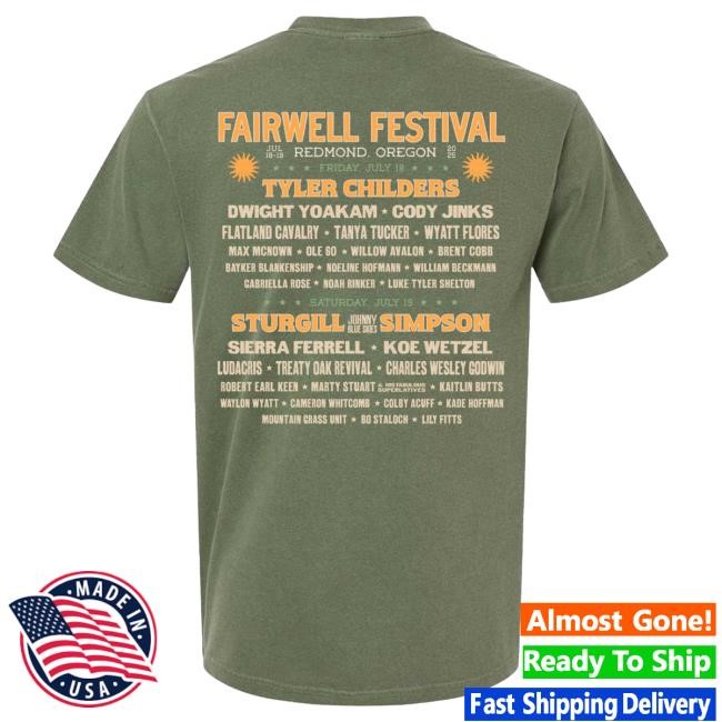 Official Fairwell Festival Merch Store Oregon Lineup T Shirt