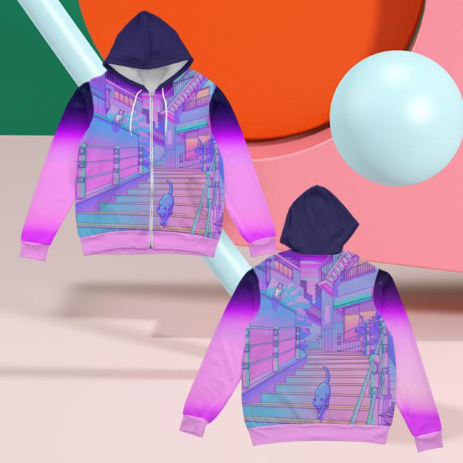 Official Vapor95 Clothing Store Vapor 95 Kitty Town Zip Up Hood