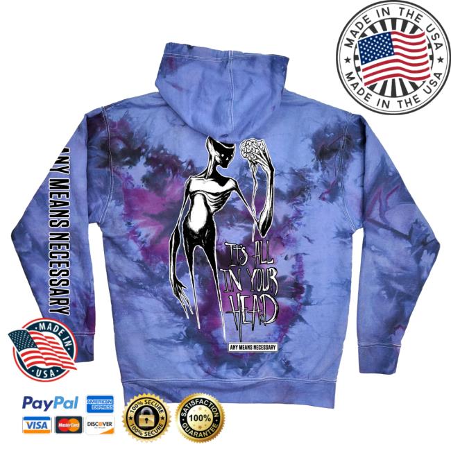 Official Any Means Necessary Clothing It's All In Your Head Pullover Sweatshirt Purple