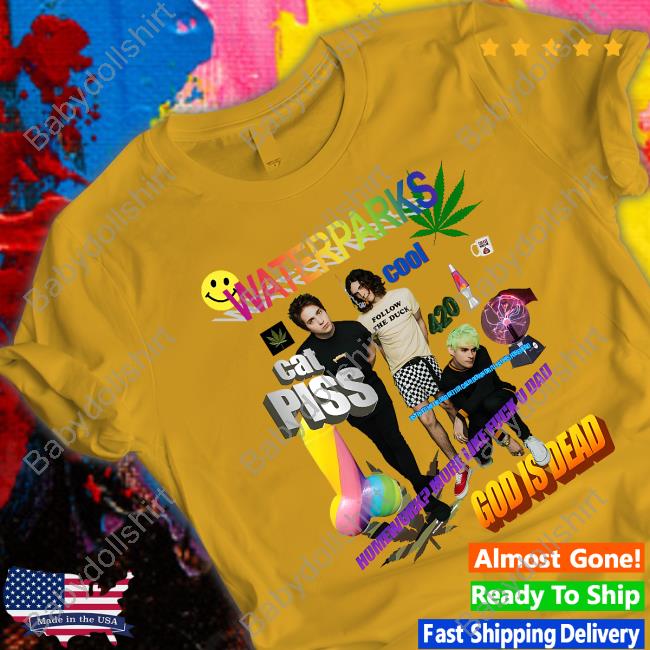 Spencers Merch Waterparks Cat Piss God Is Dead Shirt