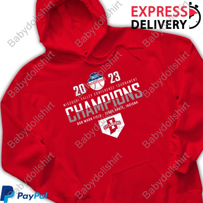 Official Go Sycamores Store Next Level Unisex 2023 MVC Tournament Champions Shirts Indiana State Baseball
