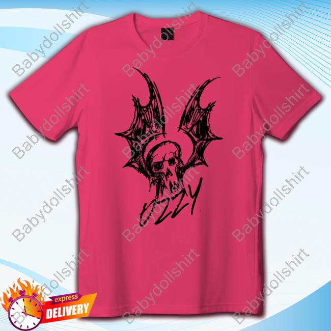 Ozzy Osbourne Bat Sketch Pink T Shirt