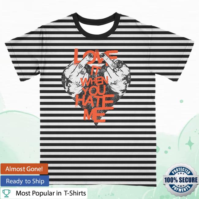 Official Avril Lavigne Merch Store Avril Lavigne Striped Love It When You Hate Me Tee Avril Lavigne Clothing Shop AvrilLavigne