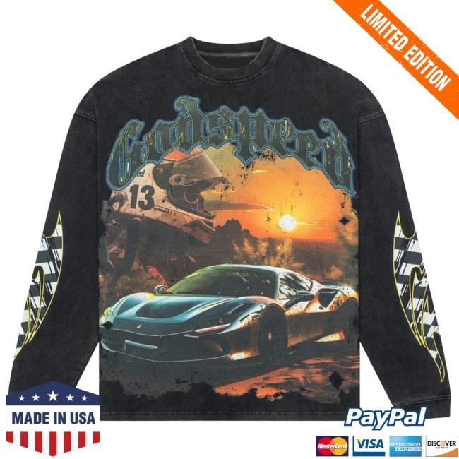Official Godspeed New York Clothing Shop Sunset Drift Long Sleeve New Shirt (Black wash)