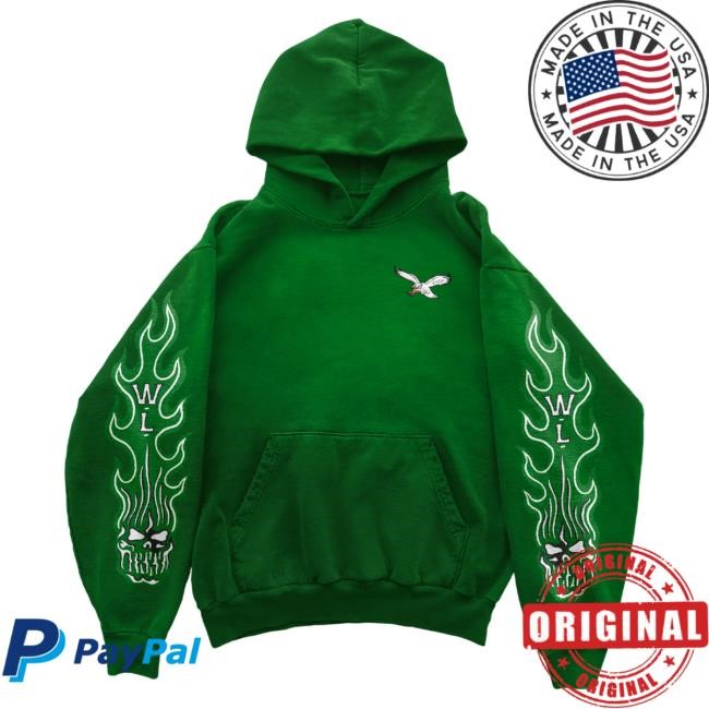 Official Warren Lotas Merch Store Warren Lotas Eagles Push Pullover Hoodie - Kelly Green WarrenLotas