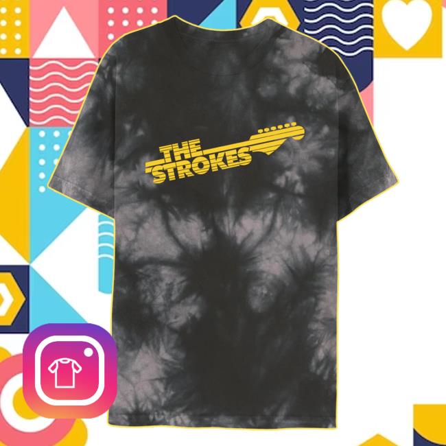 Official The Strokes Merch Store The Strokes Guitar Design Tie-Dye Hot Shirt The Strokes Apparel TheStrokes