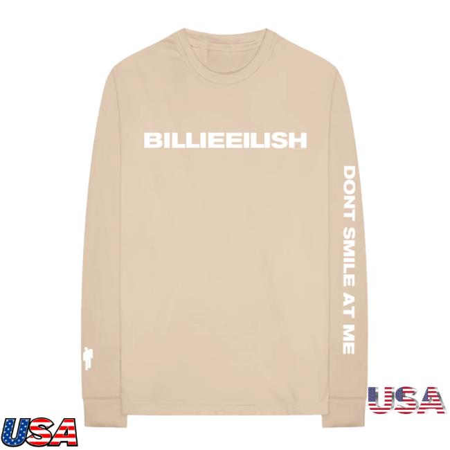Official Billie Eilish Merch Dont Smile At Me Tan Sweater