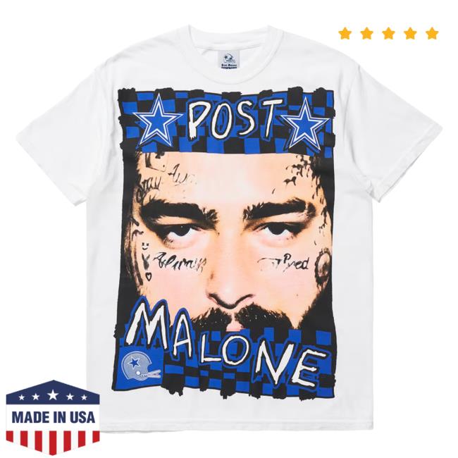Post Malone Cowboys Post Malone + Dallas Cowboys Posty Shirt New