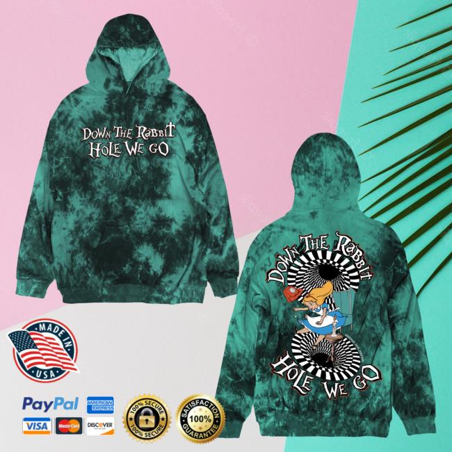 Official Linda Finegold Store Shop Down The Rabbit Hole We Go Turquoise Tie Dye Long Sleeve Top Shirt Tie-Dye Lindafinegold Clothing