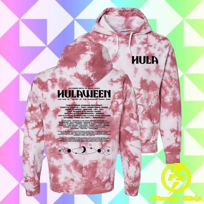 Official Press Press Merch Hula Tie Dye OCT 26 - 29 2023 Popover Hoodie Begonia Crystal Tie-Dye