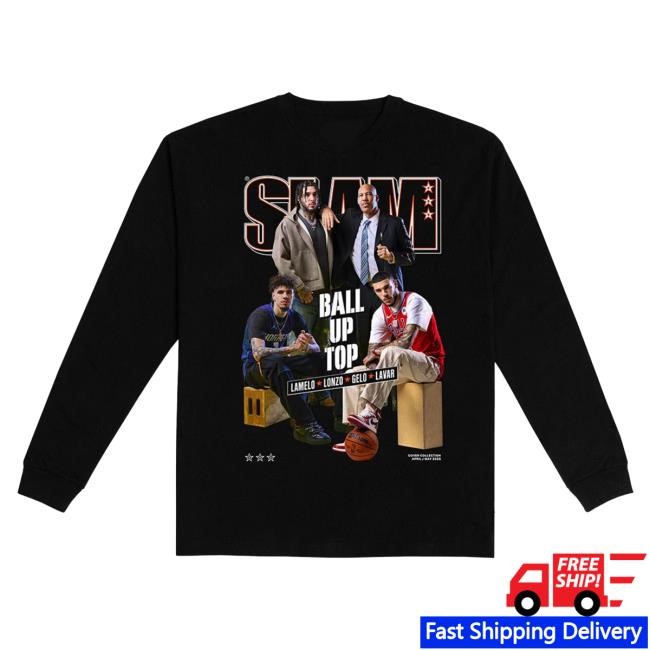 Hot SLAM Cover Long Sleeve by Slam Goods NBA – LaMelo, Lonzo, LiAngelo, LaVar Edition Hot SLAM Cover Long Sleeve by Slam Goods NBA – LaMelo, Lonzo, LiAngelo, LaVar Edition