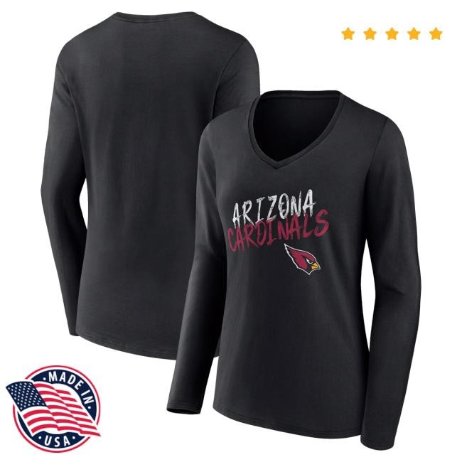Arizona Cardinals Womens Hustle V-Neck Tee Trend Nfl Game Day Drop Us Womens Cardinals Hustle V-Neck Tee Black Nfl Game Day Release